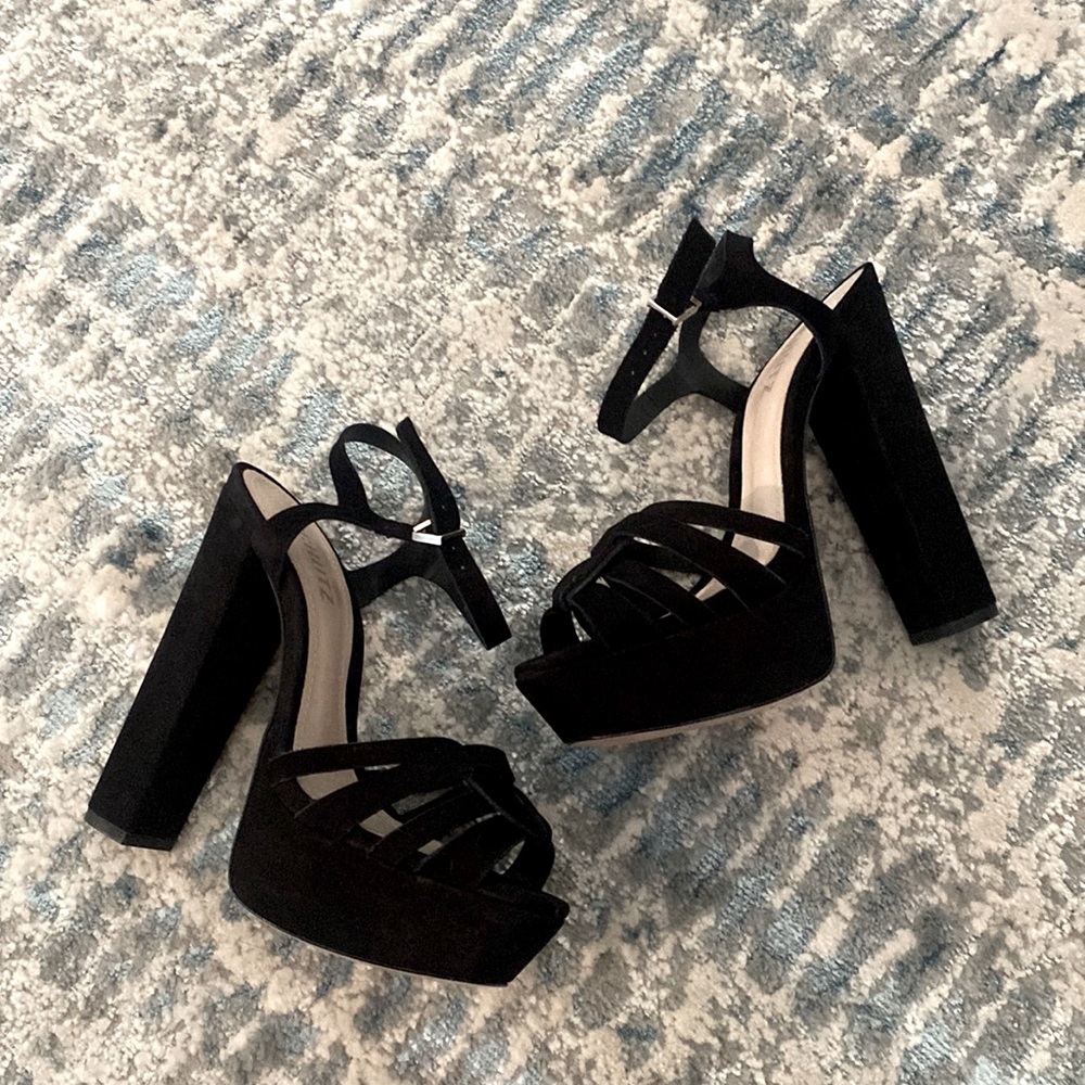 Schutz size 6 black platform heels